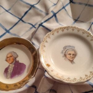Gold and White Decorative Plates Set